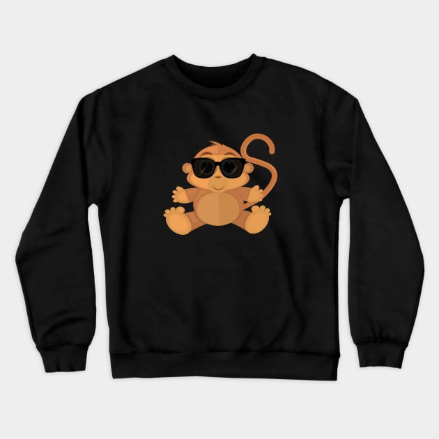 Cool Monkey Crewneck Sweatshirt by adamzworld